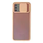 Samsung Galaxy A02s Kılıf Palm Buzlu Kamera Sürgülü Silikon - Pembe-1