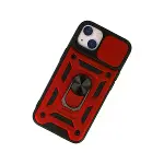 İphone 15 Kılıf Pars Lens Yüzüklü Silikon - Kırmızı-3