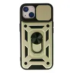 İphone 15 Kılıf Pars Lens Yüzüklü Silikon - Gold-1