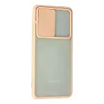 Samsung Galaxy A52 Kılıf Palm Buzlu Kamera Sürgülü Silikon - Pembe-3