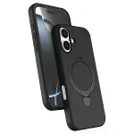 İphone 16 Plus Regal Magsafe Standlı Kapak - Siyah-1
