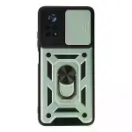 Xiaomi Poco X4 Pro 5g Kılıf Pars Lens Yüzüklü Silikon - Yeşil-1