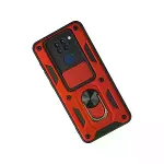 Xiaomi Redmi Note 9 Kılıf Pars Lens Yüzüklü Silikon - Kırmızı-2