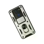 Xiaomi Redmi Note 9 Kılıf Pars Lens Yüzüklü Silikon - Gümüş-2