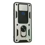 Xiaomi Redmi Note 9 Kılıf Pars Lens Yüzüklü Silikon - Gümüş-3