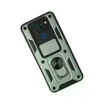 Xiaomi Redmi Note 9 Kılıf Pars Lens Yüzüklü Silikon - Yeşil-2