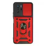 Xiaomi Poco X3 Gt Kılıf Pars Lens Yüzüklü Silikon - Kırmızı-1