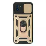 Samsung Galaxy A03 Kılıf Pars Lens Yüzüklü Silikon - Gold-1