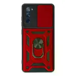 Samsung Galaxy S20 Fe Kılıf Pars Lens Yüzüklü Silikon - Kırmızı-1