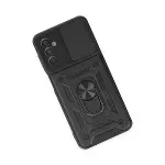 Samsung Galaxy A04s Kılıf Pars Lens Yüzüklü Silikon - Siyah-3
