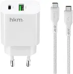 BOLT DUO 20W USB-A ve Type-C Çift Portlu Hızlı Şarj Aleti, Type-C Kablo ve Adaptör Seti, Beyaz-3