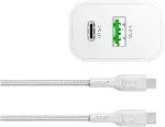 BOLT DUO 20W USB-A ve Type-C Çift Portlu Hızlı Şarj Aleti, Type-C Kablo ve Adaptör Seti, Beyaz-4