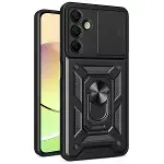 Samsung Galaxy A56 Kılıf Pars Lens Yüzüklü Silikon - Siyah-1