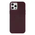 İphone 12 Pro Max Kılıf Asya Deri Silikon - Mürdüm-1