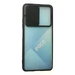 Xiaomi Poco F3 Kılıf Palm Buzlu Kamera Sürgülü Silikon - Siyah-3