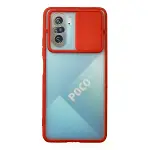 Xiaomi Poco F3 Kılıf Palm Buzlu Kamera Sürgülü Silikon - Kırmızı-1