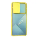 Xiaomi Poco F3 Kılıf Palm Buzlu Kamera Sürgülü Silikon - Sarı-3
