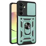 Samsung Galaxy A56 Kılıf Pars Lens Yüzüklü Silikon - Yeşil-1
