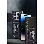 Xiaomi Redmi Note 14 Pro Plus Kılıf Pars Lens Yüzüklü Silikon - Siyah-2