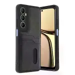 Realme C65 Sara Kartvizitli Deri Kılıf - Siyah-1