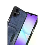Samsung Galaxy A07 4g Sara Kartvizitli Deri Kılıf - Lacivert-2