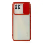 Oppo Reno 4 Lite Kılıf Palm Buzlu Kamera Sürgülü Silikon - Kırmızı-1