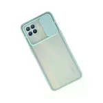 Oppo Reno 4 Lite Kılıf Palm Buzlu Kamera Sürgülü Silikon - Turkuaz-2