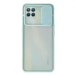 Oppo Reno 4 Lite Kılıf Palm Buzlu Kamera Sürgülü Silikon - Turkuaz-1