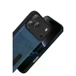 İphone 17 Pro Sara Kartvizitli Deri Kılıf - Lacivert-3