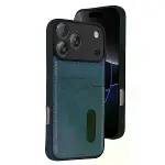 İphone 17 Pro Sara Kartvizitli Deri Kılıf - Lacivert-1