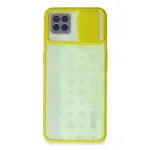 Oppo Reno 4 Lite Kılıf Palm Buzlu Kamera Sürgülü Silikon - Sarı-3