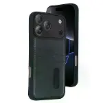 İphone 17 Pro Sara Kartvizitli Deri Kılıf - Siyah-1