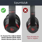 Beats Studio 2 için ve Studio 3 için (B0500), (B0501) Kablolu/Kablosuz Kulak Üstü Kulaklık Pedi Suni-2