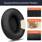 Beats Studio 2 için ve Studio 3 için (B0500), (B0501) Kablolu/Kablosuz Kulak Üstü Kulaklık Pedi Suni-3