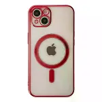 İphone 14 Plus Kılıf Magneticsafe Lazer Silikon - Kırmızı-2