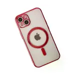 İphone 14 Plus Kılıf Magneticsafe Lazer Silikon - Kırmızı-3