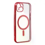 İphone 14 Plus Kılıf Magneticsafe Lazer Silikon - Kırmızı-4