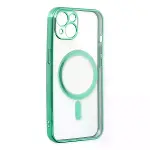 İphone 14 Plus Kılıf Magneticsafe Lazer Silikon - Haki Yeşil-4