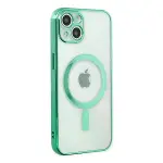 İphone 14 Plus Kılıf Magneticsafe Lazer Silikon - Haki Yeşil-1