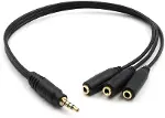 3 Lü Stereo Çoklayıcı 3 x 3.5 mm Aux SES SİSTEMİ KABLOSU-1