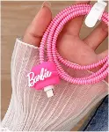 Iphone 18W/20W ile uyumlu Barbie Şarj Kılıfı, Şarj Kablosu Örme Aparatı, Toparlayıcı, Kablo Koruyucu-2
