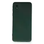 Samsung Galaxy A01 Core Kılıf Nano İçi Kadife Silikon - Koyu Yeşil-1