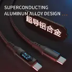 PD60W Hızlı Şarj Kablosu, Led Ekranlı, 480Mbps Type-C to Type-C Kablo, USB C - USB C Erkek - Erkek K-4