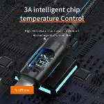 PD60W Hızlı Şarj Kablosu, Led Ekranlı, 480Mbps Type-C to Type-C Kablo, USB C - USB C Erkek - Erkek K-5