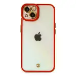 İphone 14 Plus Kılıf Liva Lens Silikon - Kırmızı-2