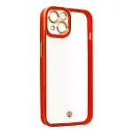İphone 14 Plus Kılıf Liva Lens Silikon - Kırmızı-4