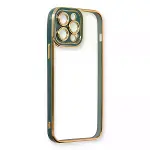İphone 14 Pro Kılıf Liva Lens Silikon - Yeşil-4