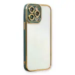 İphone 14 Pro Kılıf Liva Lens Silikon - Yeşil-1