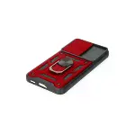 Samsung Galaxy S23 Fe Kılıf Pars Lens Yüzüklü Silikon - Kırmızı-5