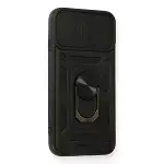 İphone 6 Kılıf Pars Lens Yüzüklü Silikon - Siyah-2